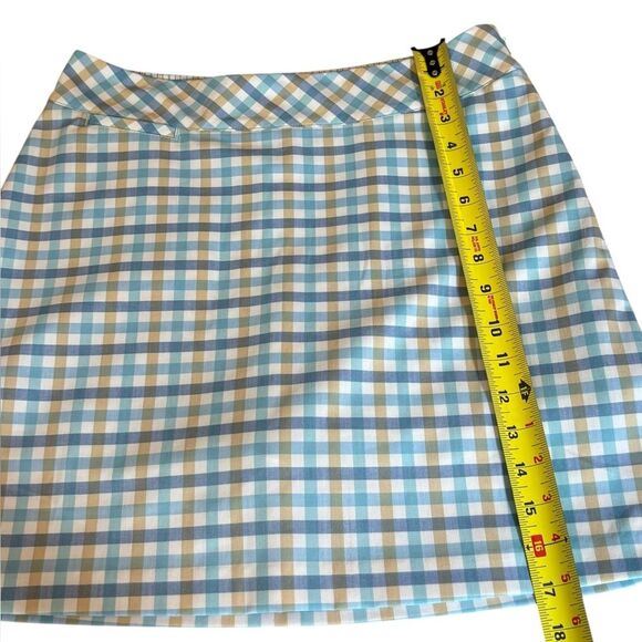 Adidas ClimaCool Golf Skirt Skort Blue White Tan Plaid Built In Shorts Woman’s 4 - Picture 11 of 11